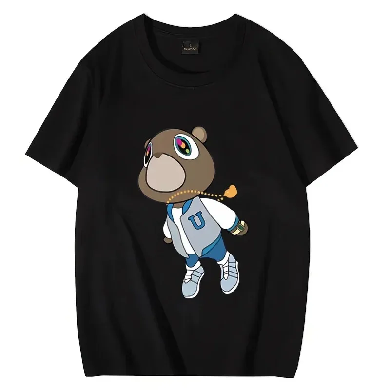 Graduation Bear Classic Graphics Kanye West t-shirt uomo donna Summer Top Fashion Clothes magliette Unisex oversize in cotone