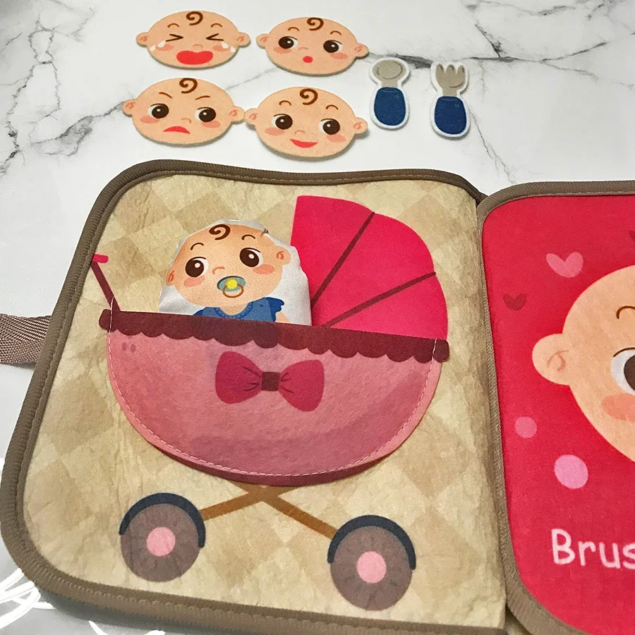 Frühe Bildung Englisch Interaktive Kognitive Tuch Bücher Baby Lernen Bücher Kind Weiche Bücher kinder Spielzeug