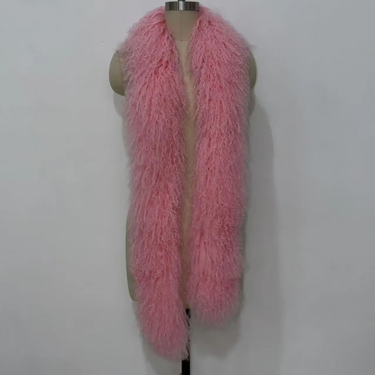 Long Hair Real Mongolia Lamb Fur Scarf Warm Thick Fashion Female Long Genuine Tibet Sheep Fur Scarves view 3