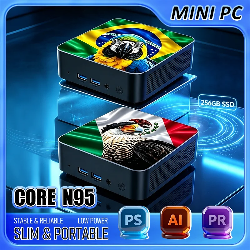 Mexico Brazil Flag Mini PC Intel N95 2026 New 16GB RAM 2TB SSD WiFi6 BT5.2 Compact High Performance for Gaming Office