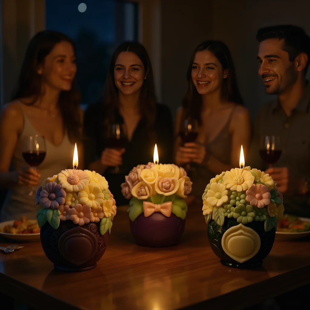 

Dreamy Flower Basket Scented Candle Silicone Mold DIY Handmade Bow Craft Ornament Soap Resin Molds for Candles Making Supplies