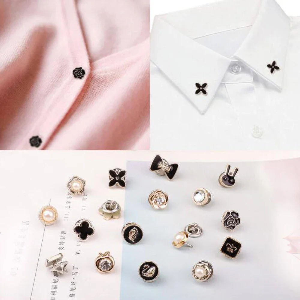 Cute Practical Anti-glare Brooch Dress Neckline Pearl Pin Clothes Fixed Brooch Women Girl Fashion Jewelry Accessories