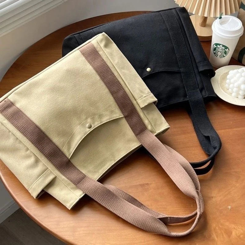 Bolsas de lona de gran capacidad para el trabajo, bolso de transporte para viajes, bolso de hombro para libros, traje de estudiante, estilo universitario