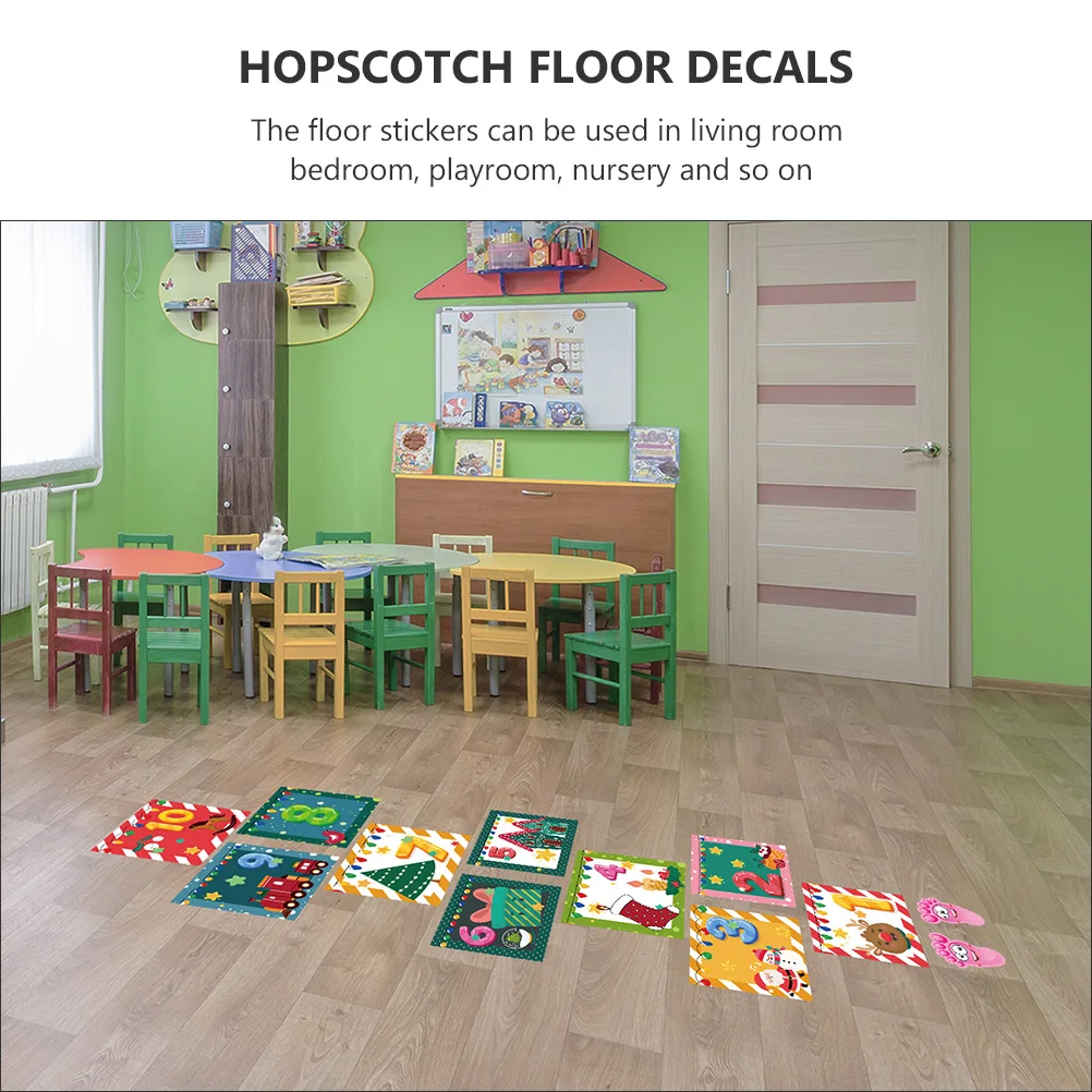 

Hopscotch Sticker Self Adhesive Kids Game Pvc Floor Toys Playroom Decor Classroom Parent-child Safe Material Cartoon