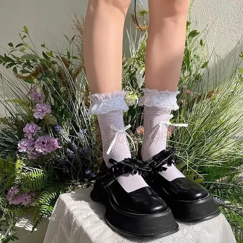 

195E Ankle Dress Socks Ballets Sweet Bowknot Socks JK Uniform Loose Socks