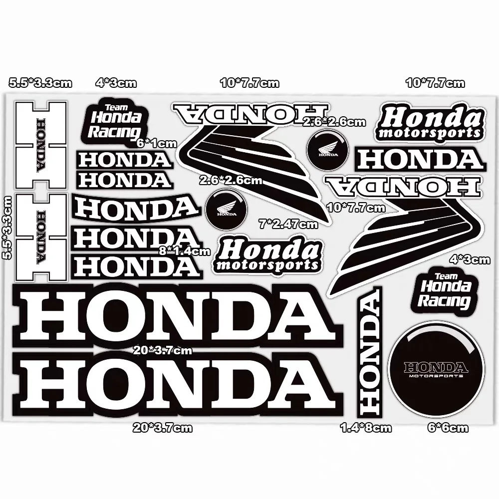 

Hot Sale Honda Racing Motorcycle Decoration Stickers Reflective Waterproof Helmet Racing Decals HRC Accessories Sponsor Stickers