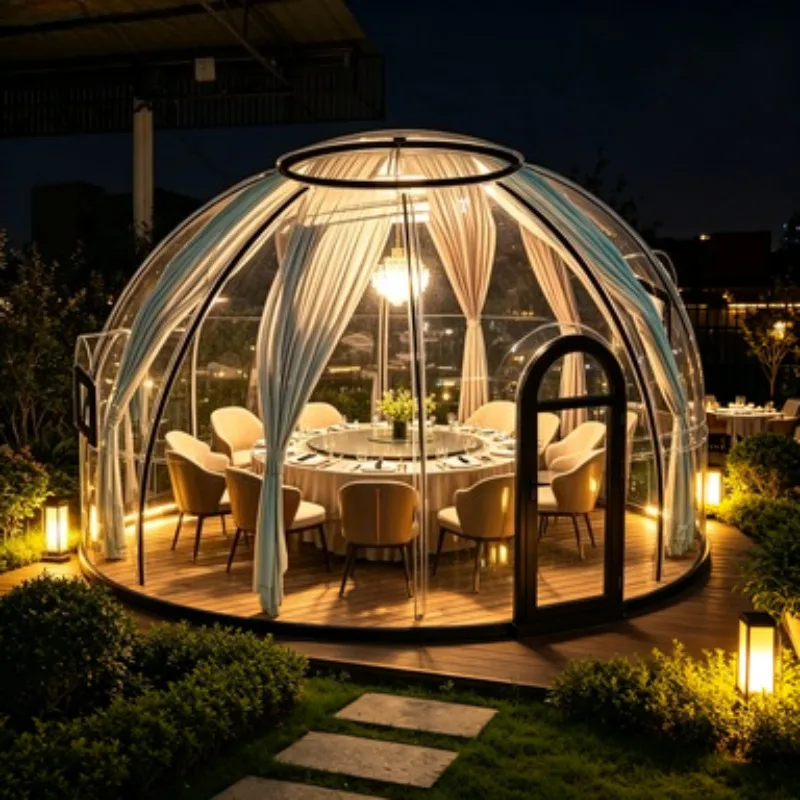 Luxury Waterproof Polycarbonate Dome House, Starry Sky Bubble Room for Eco-Resorts and High-End Glamping Destinations