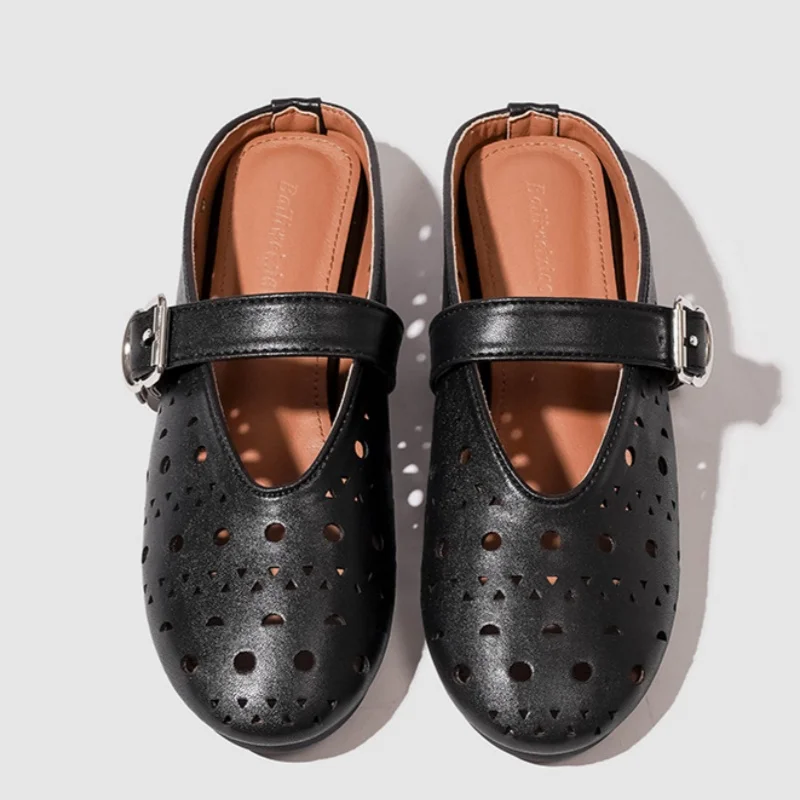 

Модные универсальные повседневные женские сабо, дизайнерские уличные туфли с пряжкой на ремне, пляжная обувь на плоском каблуке, летняя подиумная обувь