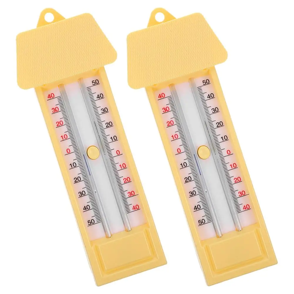 2 Pcs Thermometer High Low Temperature Gauge for Greenhouse Wall Mounted Indoor Outdoor Garden Accurate Meter Household