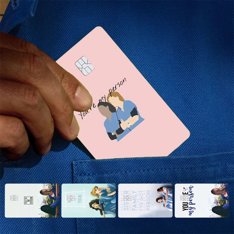 Pegatina para tarjeta de crédito/débito con diseño de Grey's Anatomy, para la parte frontal de la tarjeta, estilo elegante e indie.