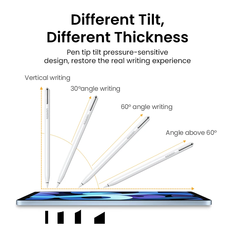 UGREEN For Apple Pencil For iPad Air 4 5 Pro 11 12.9 Mini 6 Palm Rejection Tablet Stylus Touch Pen APP Type C Charging view 5