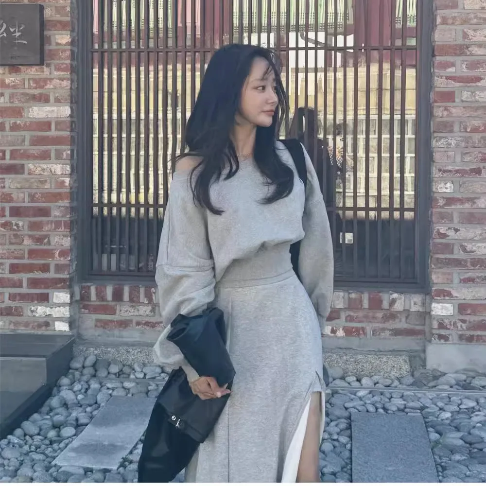 

Американский ретро персонализированный топ с завязками на талии и юбка, комплект из двух предметов, женский свитер, ансамбль