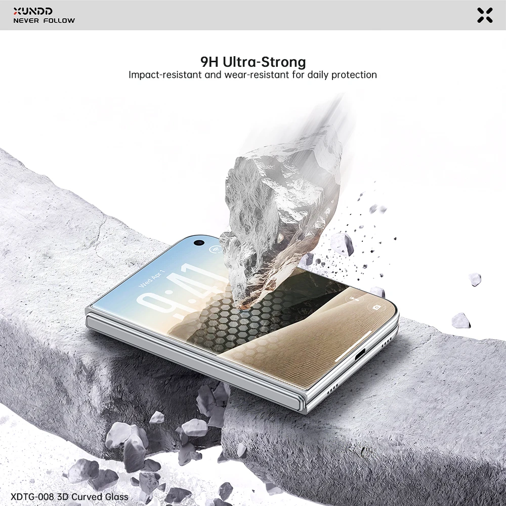 XUNDD For iPhone Duo Tempered Screen Protector 3D Curved Full Cover Ultra Clear Anti Fingerprint Protective Film Easy Install
