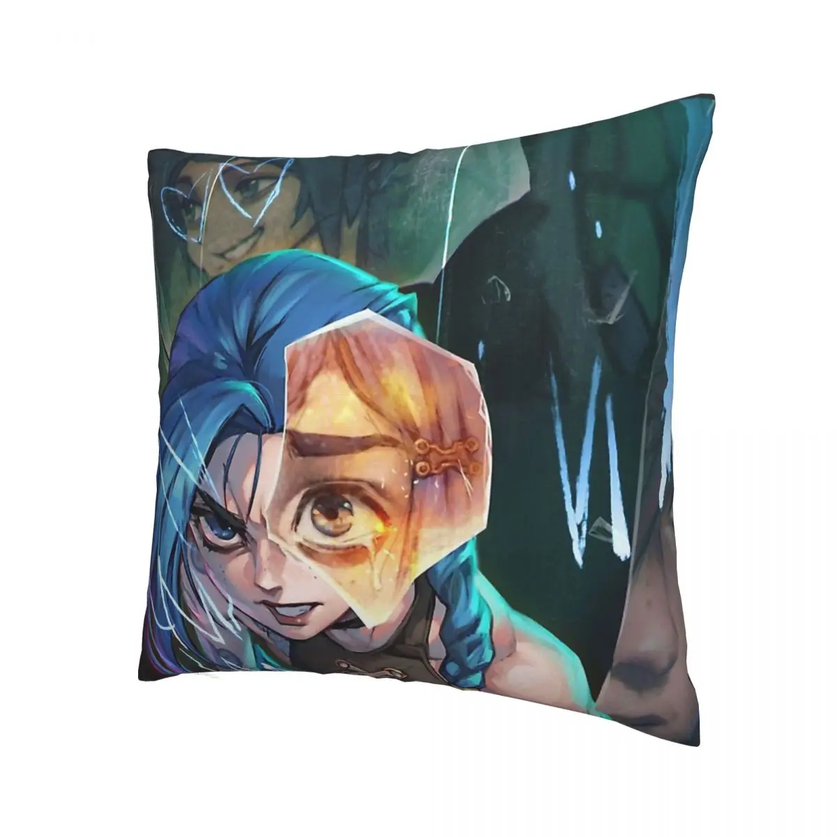 Jinx Is Watching You Throw Pillow Case Arcane League of Legends TV Cushion For Home Sofa Chair Decorative Hug Pillowcase