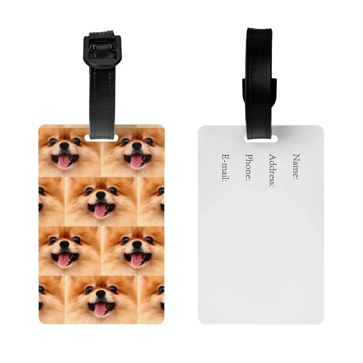 Pomeranian Puppy Luggage Tag Spitz Pom Dog Suitcase Baggage Privacy Cover ID Label