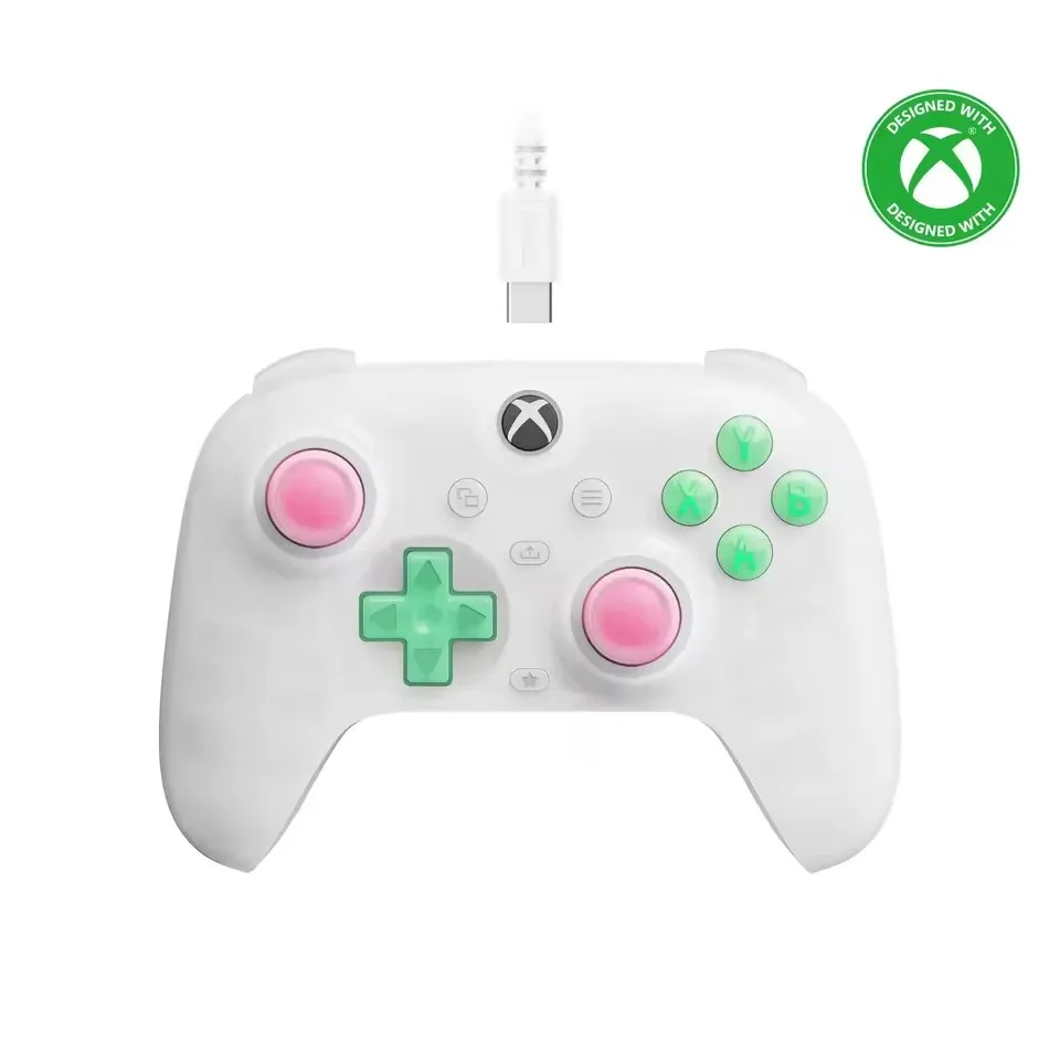 

Mini Wired Game Controller For Xbox SeriesOne Semi Transparent RGB Light Effect Hall Joystick Children's Small Controller
