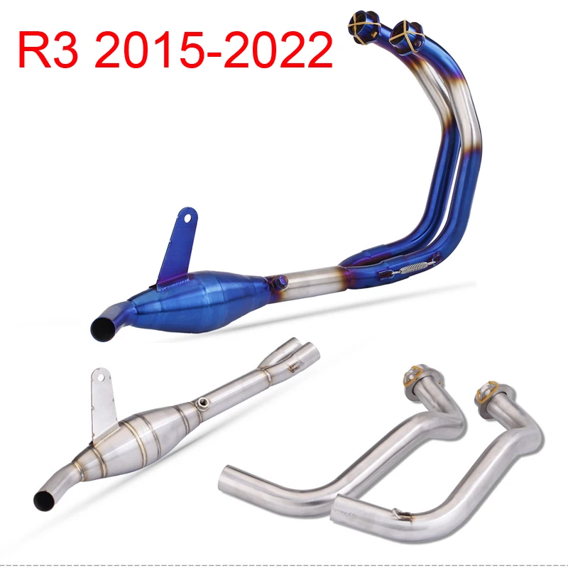 For Yamaha YZF R3 R25 MT03 2015-2022 Years Motorcycle Exhaust Escape Moto Modified Full Systems Front Middle Link Pipe