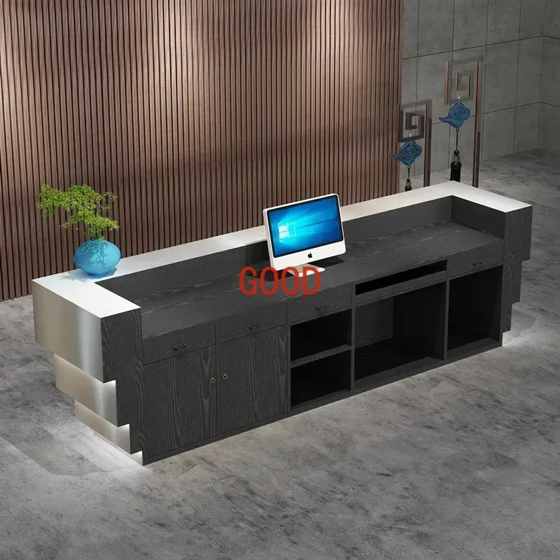 Hairdressing Counter Customer Center Reception Furniture Reseption Desk Aesthetic Stores Banco Cassa Reception Supermarket