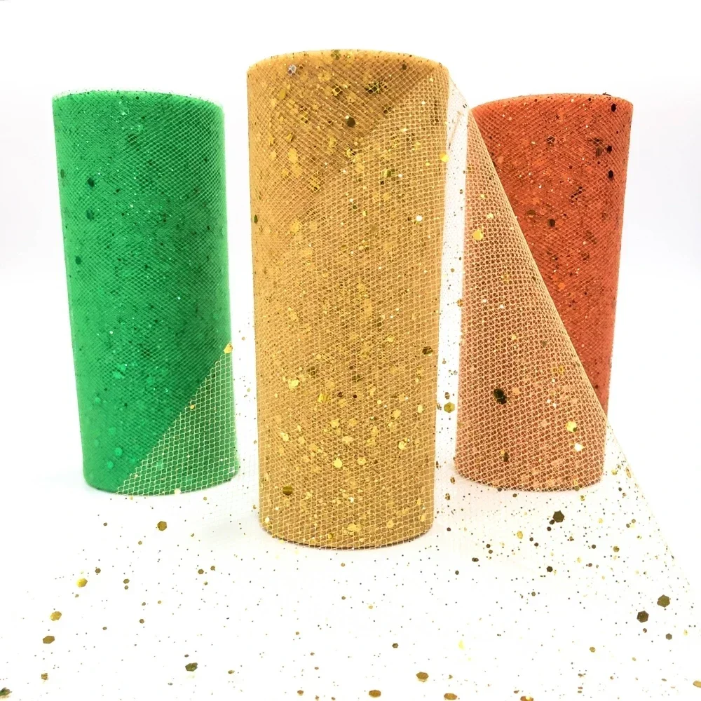 Glitter Pailletten Tule Roll 15Cm X 25 Yards Voor Bruiloft Decor Baby Shower En Diverse Partij Diy