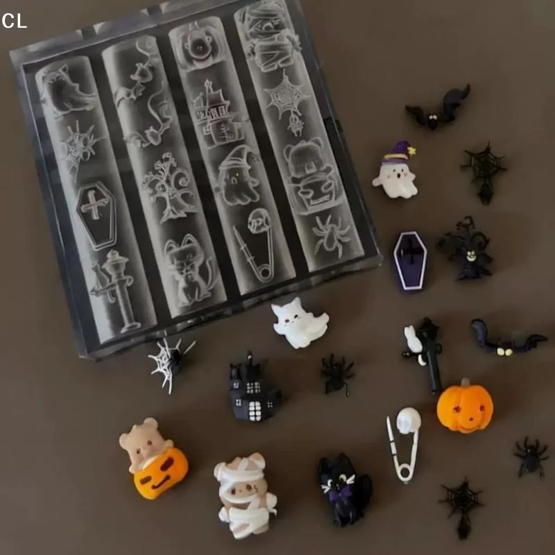 Art Craft Halloween - AttireTrove3D Halloween Pumpkin Bat Skull Silicone