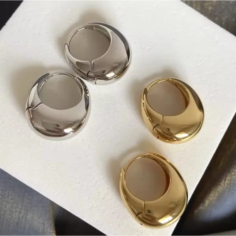 

Punk Oval Hoop Earrings Metal Geometric U-shaped Ear Buckle Minimalist Hip Hop Ear Jewelry For Women