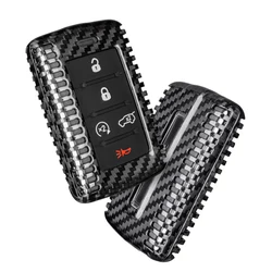 Funda de fibra de carbono para llave de Jeep Grand Cherokee L, Protector de carcasa de llavero para Jeep, Wagoneer, Grand Wagoneer, Jeep gladiador