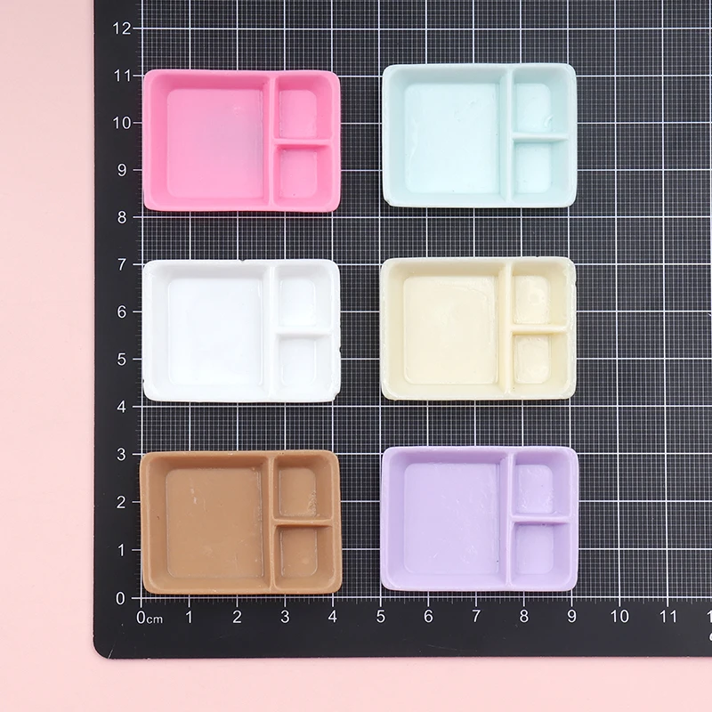 6/60pcs Kawaii Simulation Plate Dollhouse Decor DIY Scrapbooking for Mini Kitchen Dinner Tableware Decor Accessories view 6
