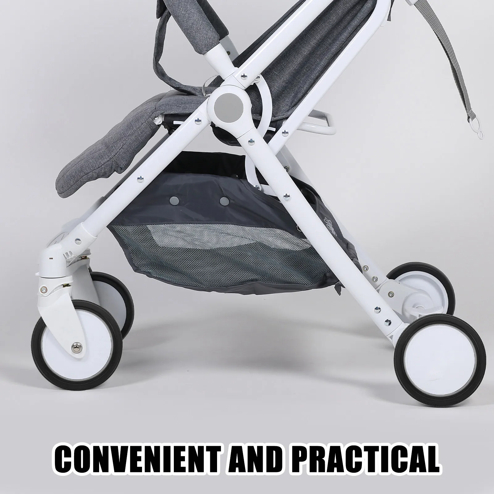 6Inch Silent Rubber Stroller Tire Replacement Wheel for Front Back Baby Walker Pram Carriage Trolley Noise Reducing Shock