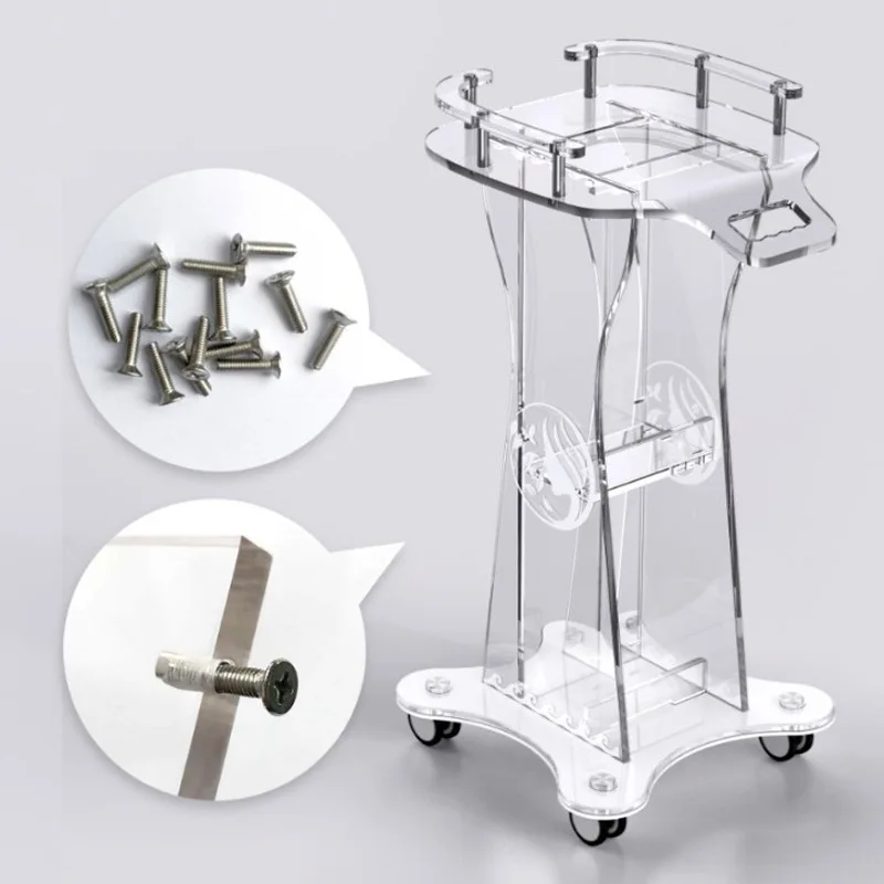 Beauty instrument cart, beauty salon mobile acrylic small bubble spectrometer fluctuation host desktop cart