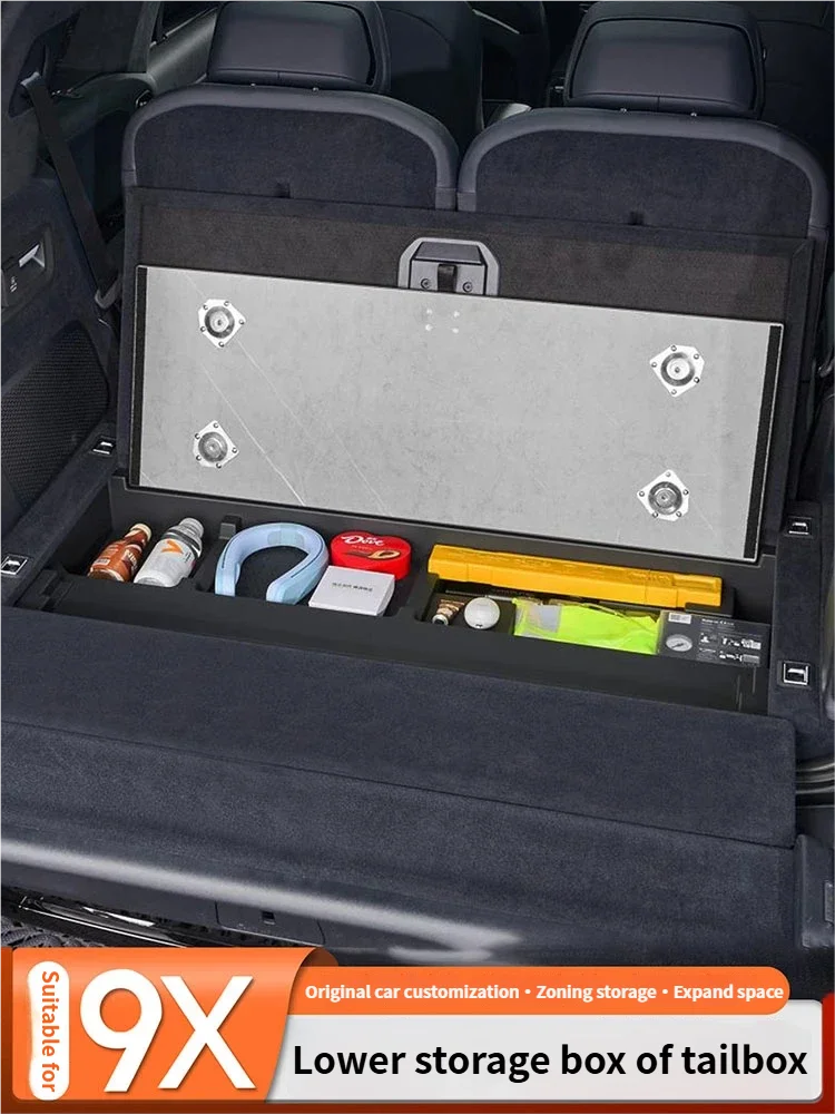For ZEEKR 9X 2025 2026 Trunk Storage Box Tail Box Under The Storage Box Baffle Interior Modification Accessories