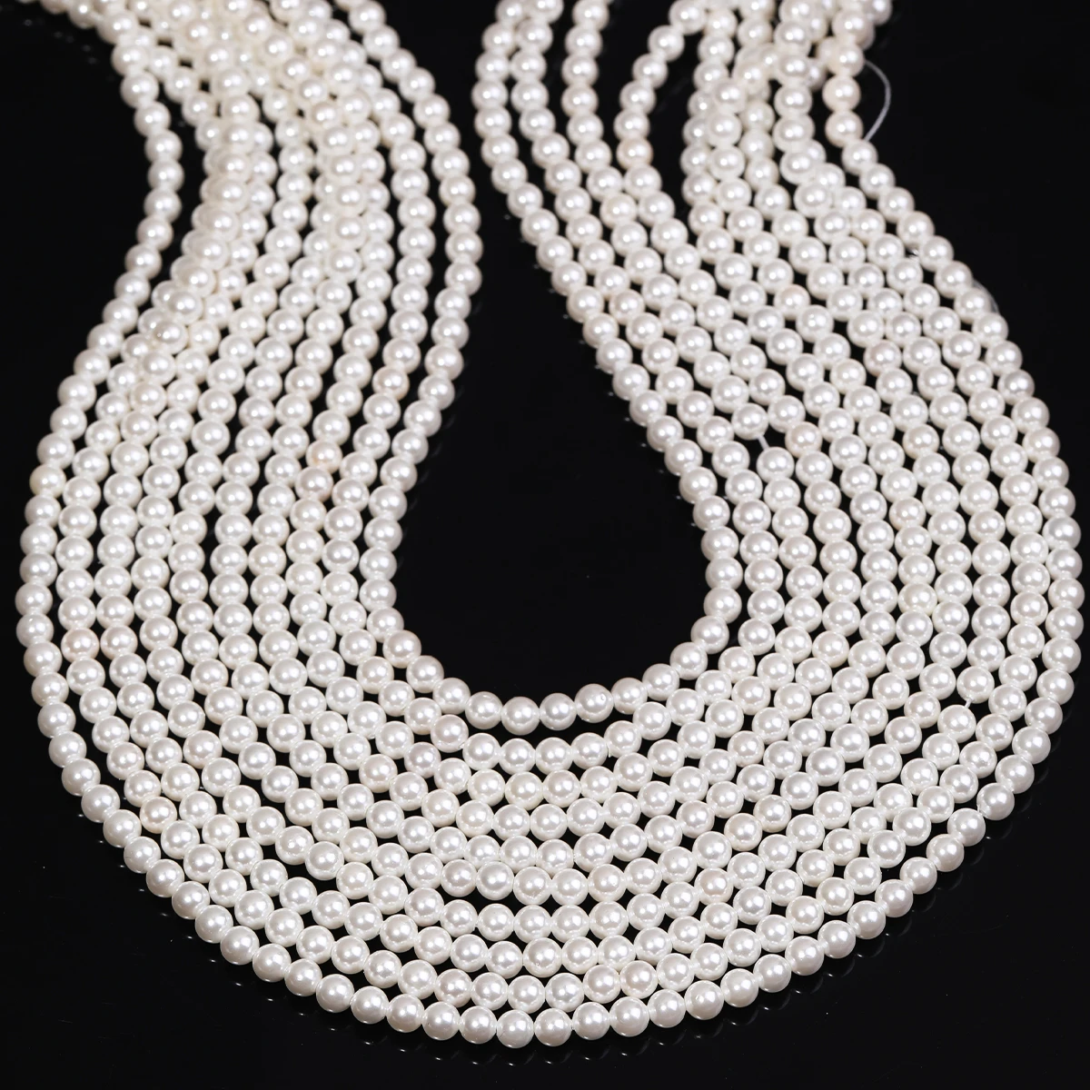 

Natural Shell Beads 4mm of Pearl Round Shape Punch Loose Isolation Bead for Jewelry Making DIY Bracelet Necklace Accessories