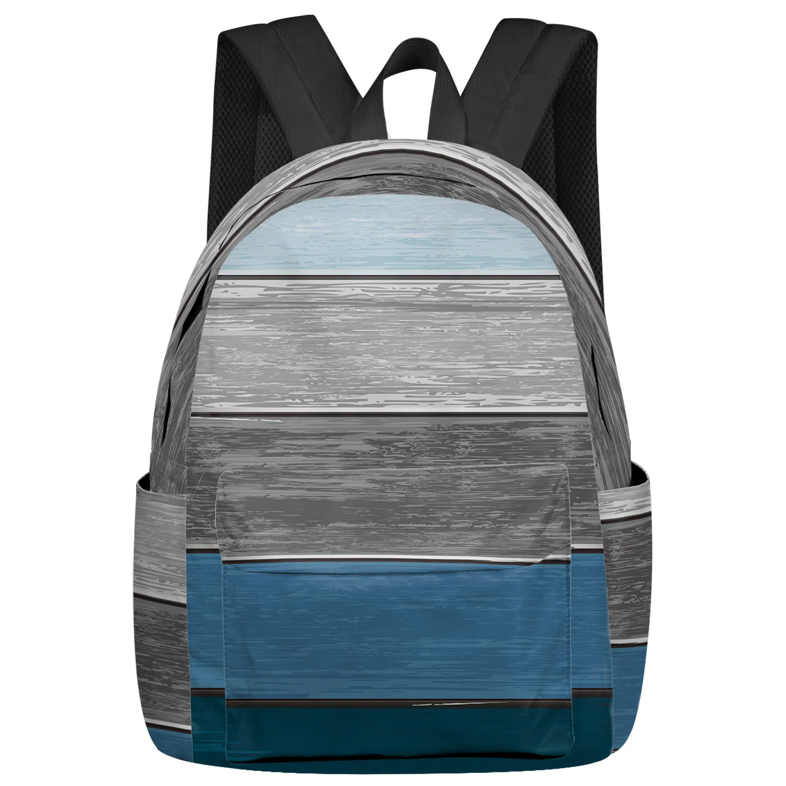 

Retro Farm Barn Wood Grain Blue Gray Gradient Women Man Backpacks Waterproof School Backpack For Student Boys Girls Bag Mochila