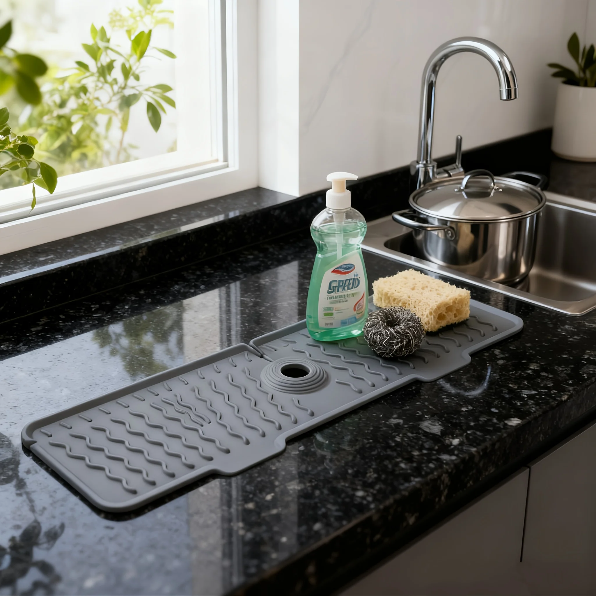 Küche Wasserhahn Silikon Splash Matte Waschbecken Entwässerung Matte Waschbecken Sammlung Matte Entwässerung Trocknen Matte Badezimmer Arbeitsplatte Schutz Hause