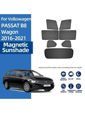 폭스바겐 VW 파사트 B6 B7 B8 바리안트 2005-2022 자동차용 자석식 앞 유리창 및 뒷좌석 측면 창문 햇빛 가리개 커튼