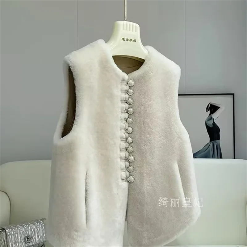 Veste en fourrure de renard pour femme, manteau chaud, petit style parfumé, enge, tendance, automne, hiver, nouveau, 2025