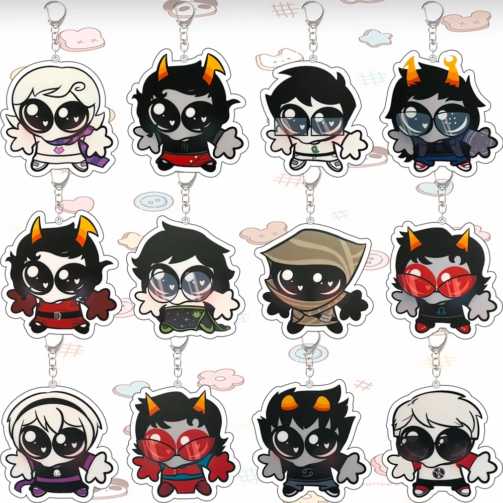 Llavero Acrílico de Homestuck, Kanaya Maryam, Terezi, Pyropet, Karkat, Vantas, Decoración para Mochila, Colgante, Regalo para Fiestas