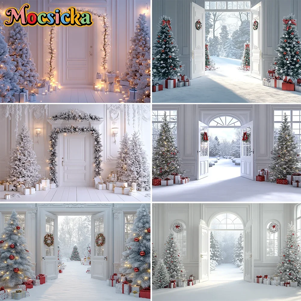 Christmas Eve Theme Backdrop Party Supplies New Year Background Decor Santa Claus Snowman Banner for Photo Props Family Gifts