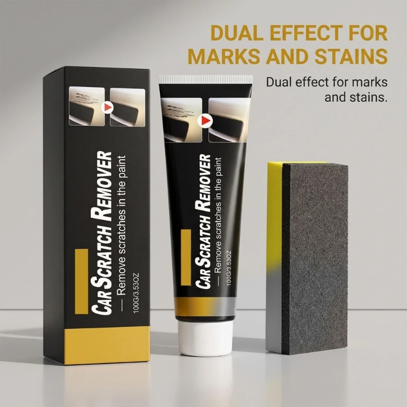 Vehicle Scratch Care Paste for Routine Exterior Care, Tube Cream Format for Light Paint Scuffs Across Common Contact Areas After