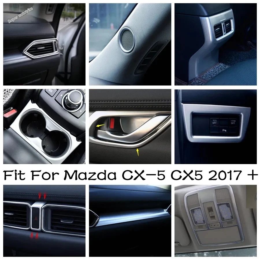 

ABS Water Cup Holder / Head Light Lamp / Dashboard Panel / Gear Box Strip Cover Trim Accessories For Mazda CX-5 CX5 2017 - 2024