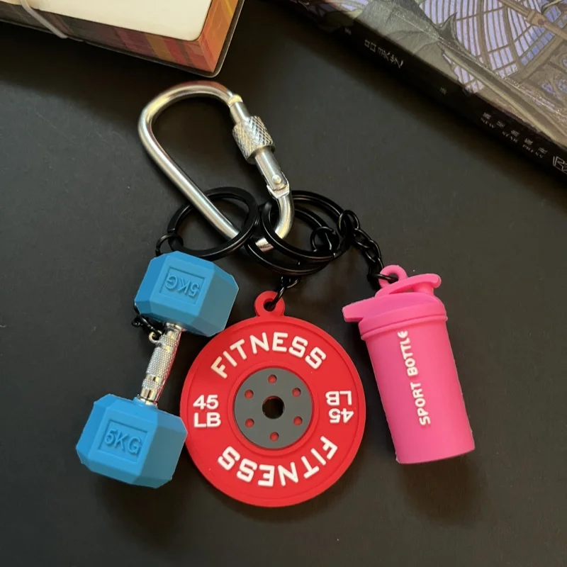 Neuer Modischer Fitness-Hantel-Schlüsselanhänger 3D Mini Simulierte Boxhandschuhe Schlüsselring mit Schloss Luxuriöser Taschenanhänger Dekoration – Detail 10