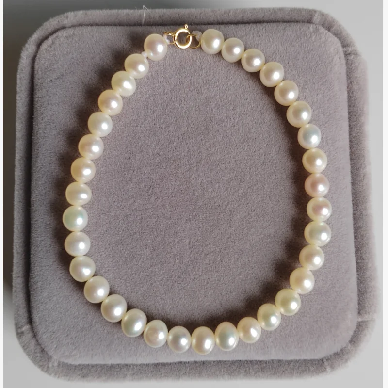 

LABB браслет из настоящего золота 18 карат с пресноводным жемчугом Au750 золото 4-5 мм жемчуг классический простой женский браслет бутик ювелирных изделий подарок B0080