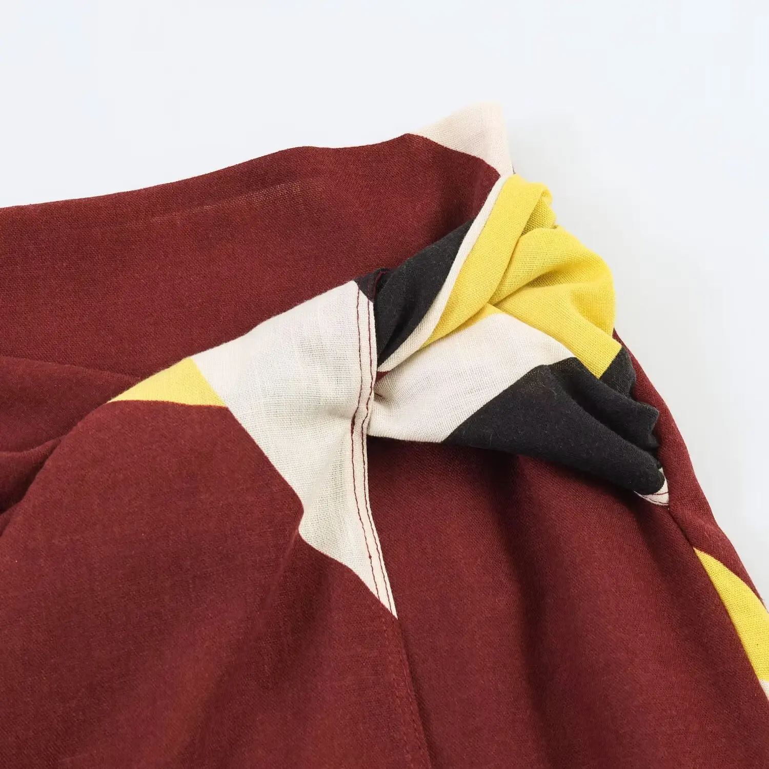 TFMLN Sexy Vintage-Print Midirock für Damen, eleganter langer Rock mit seitlichem Schlitz und Rüschen, lässige, schicke Sommerkleidung mit Reißverschluss für den Urlaub – Detail 5