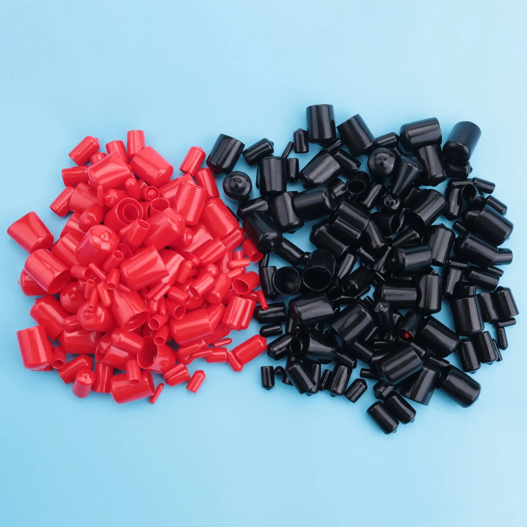 A44U 156 Pieces Flexible End Caps Bolt Screw Rubber Thread Protector Cover In 9 Sizes Form 2/25 To 4/5 Inch (Black, Red)