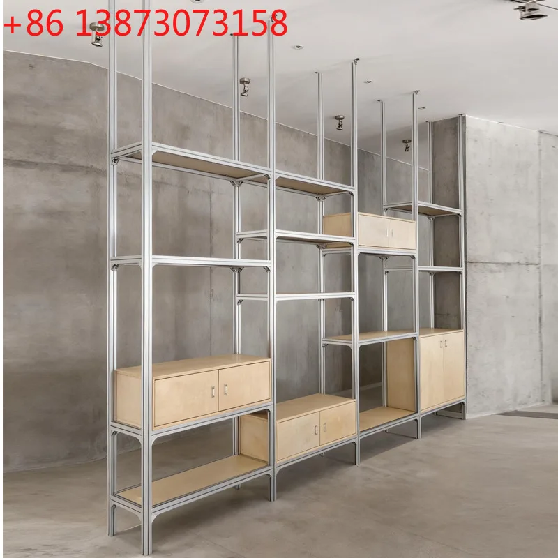 

Industrial wind aluminum profile marine panel living room display stand porch rack