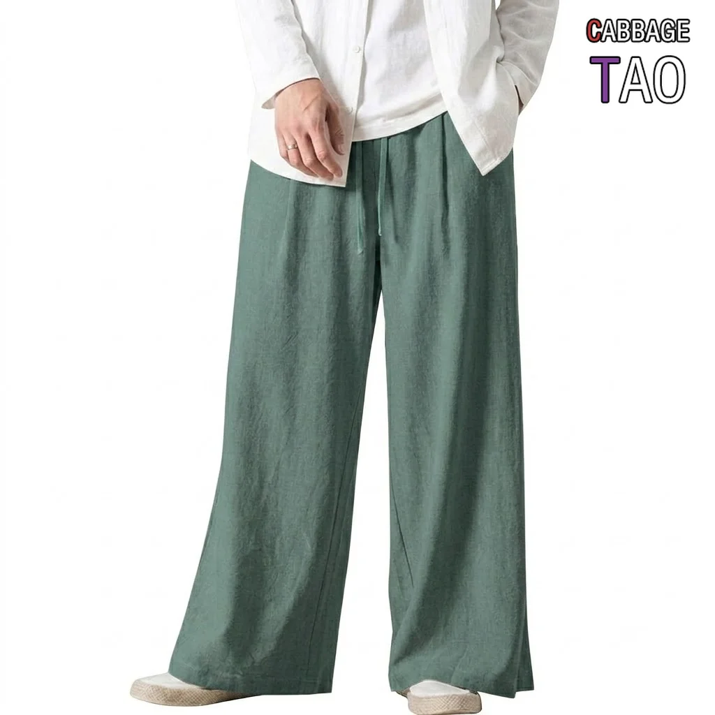 Mens New Solid Color Loose Straight Fit Casual Pants Baggy Jogger Sweatpants Autumn Streetwear Hiking Trousers for Men Pants