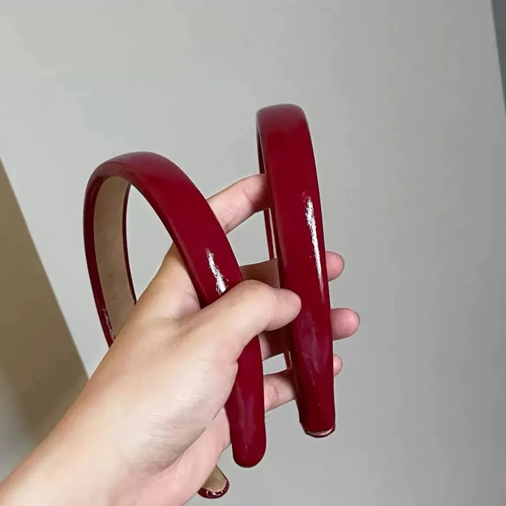 Mode Retro Wijnrood Lederen Hoofdband Leer Rood Premium Rode Hoofdband Hoofdband Vintage Rode Hoofdband Dames