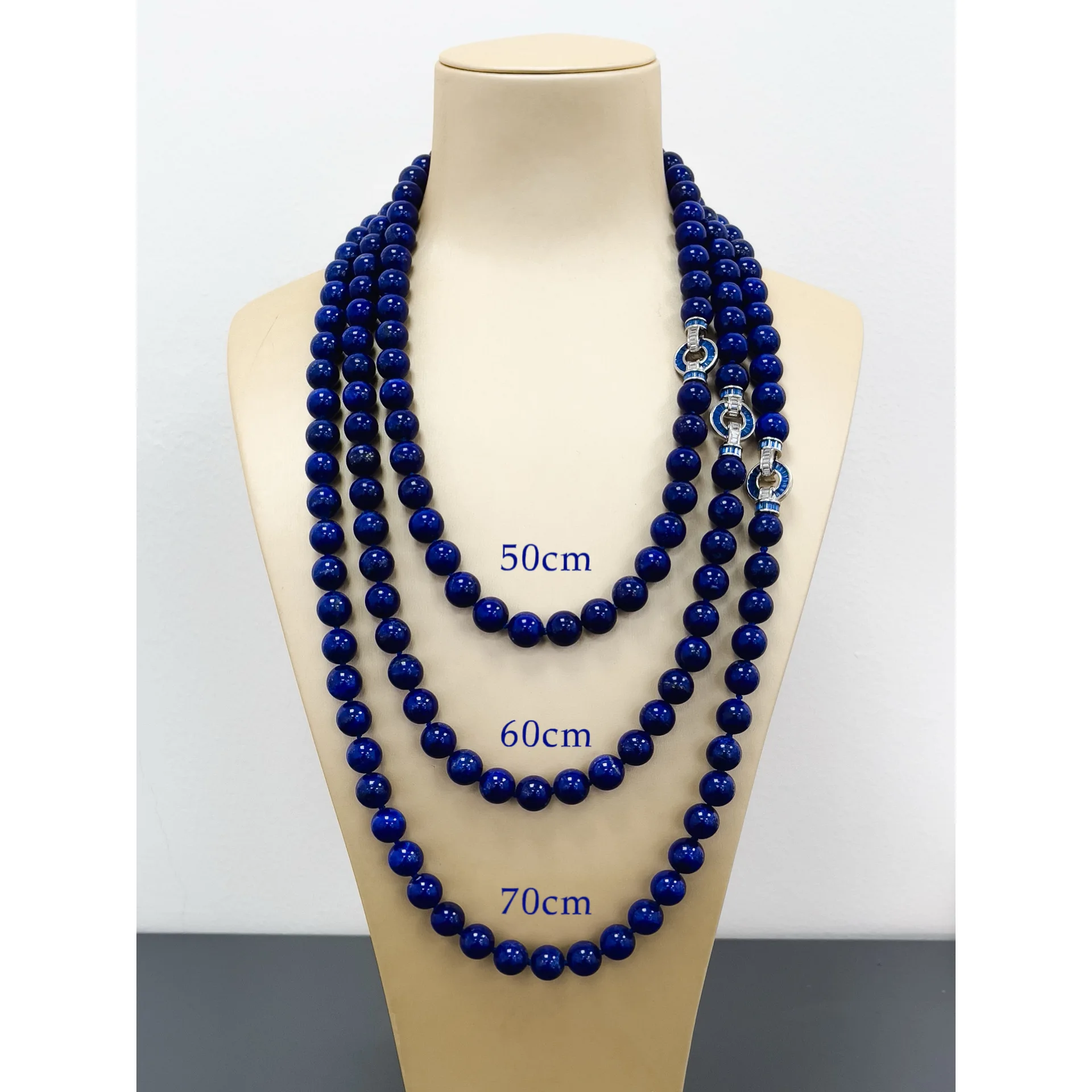 ZOCA Natural Lapis Lazuli 925 Sterling Silver Beaded Knot Meditation Yoga Anniversary Big Buddha Head Tassel Long Necklace