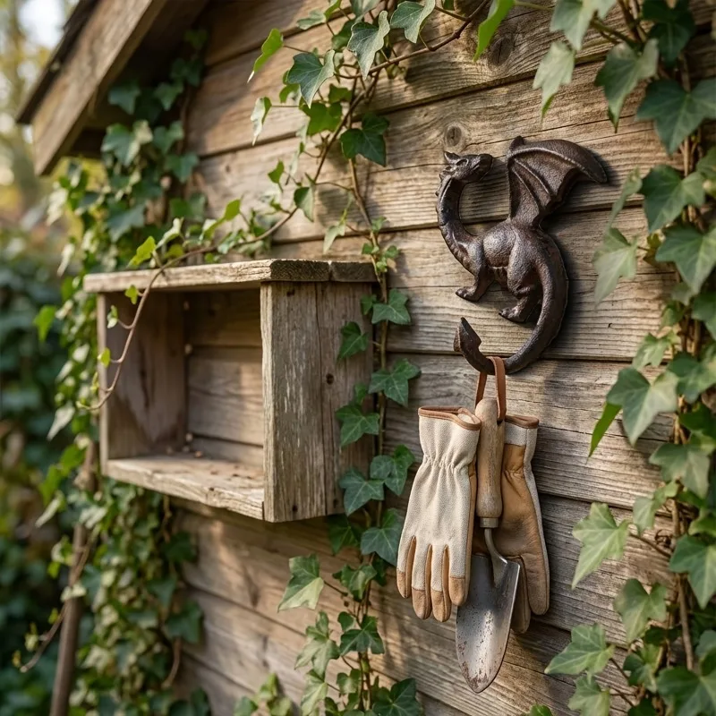 Heavy-Duty Cast Dragon-Shaped Hook. Bright Metal Wall-Mounted Pendant, Suitable for Keys, Clothes, Hats, And Towels.