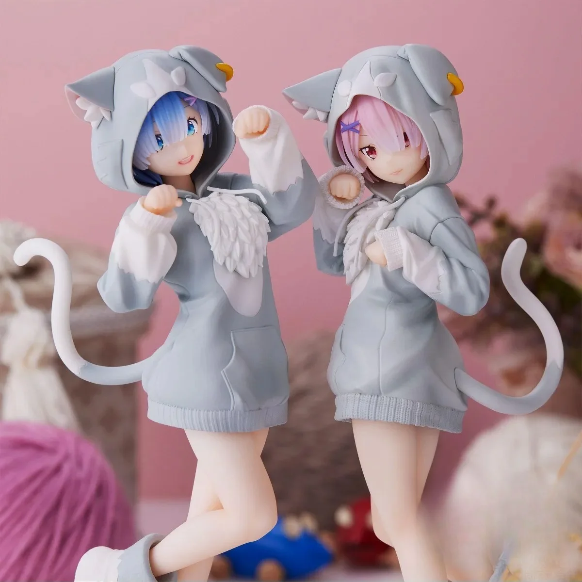 Figurine d'anime Rem Emilia Cat RE: Zero Starting Life In Another World, 21CM, différentes versions de couleurs, jouets statiques, poupées, cadeaux