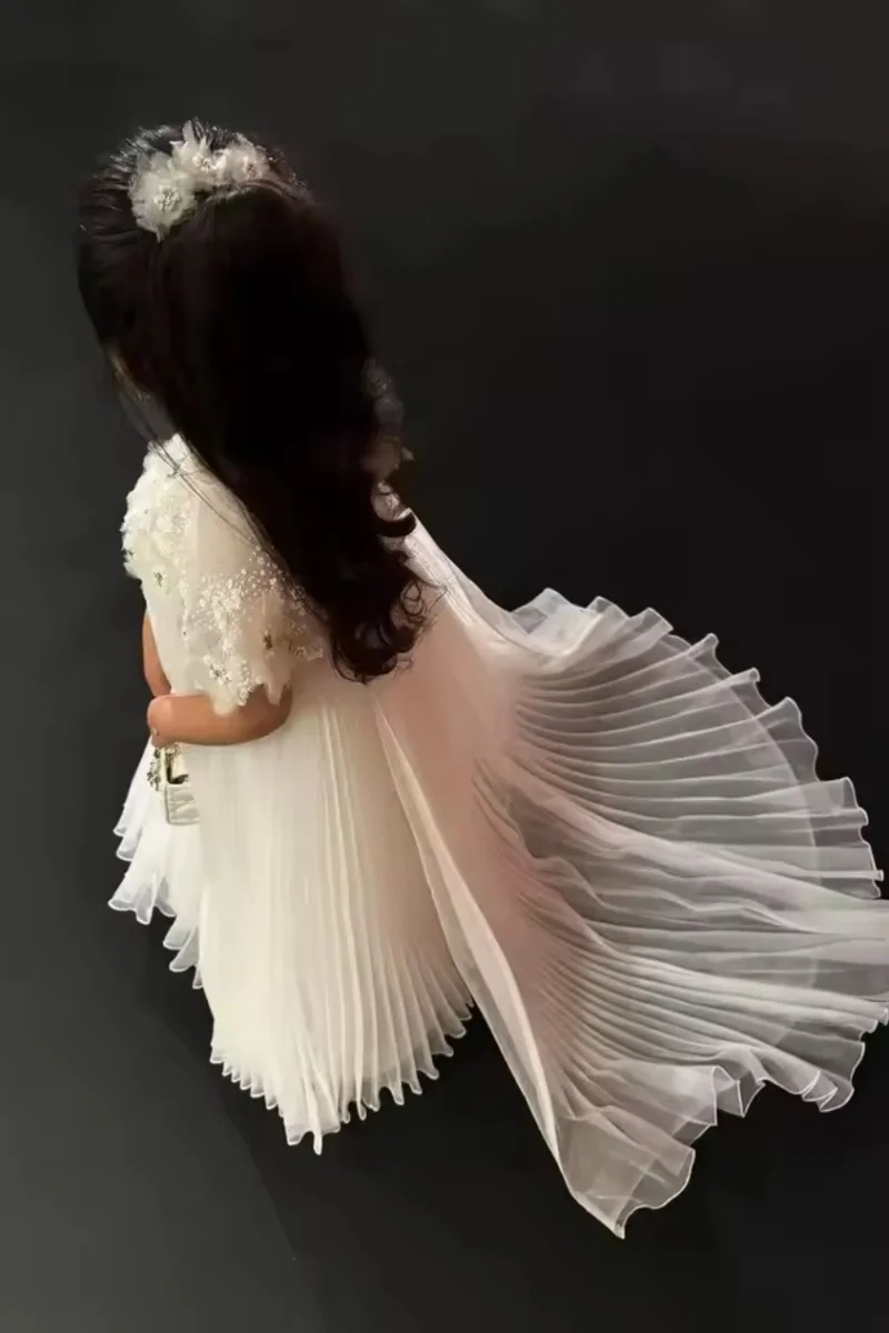 

Свадебное платье, с цветочными аппликациями, длиной в пол, в стиле принцессы, для дня рождения, платье для девочки-цветочницы, платье для первого причастия, на заказ.